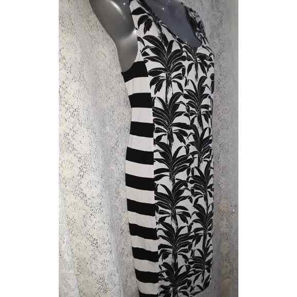 See By Chloe Sz 8 Dress Black  and White Palm Tree Shift EUC - Picture 3 of 10